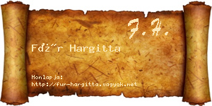 Für Hargitta névjegykártya